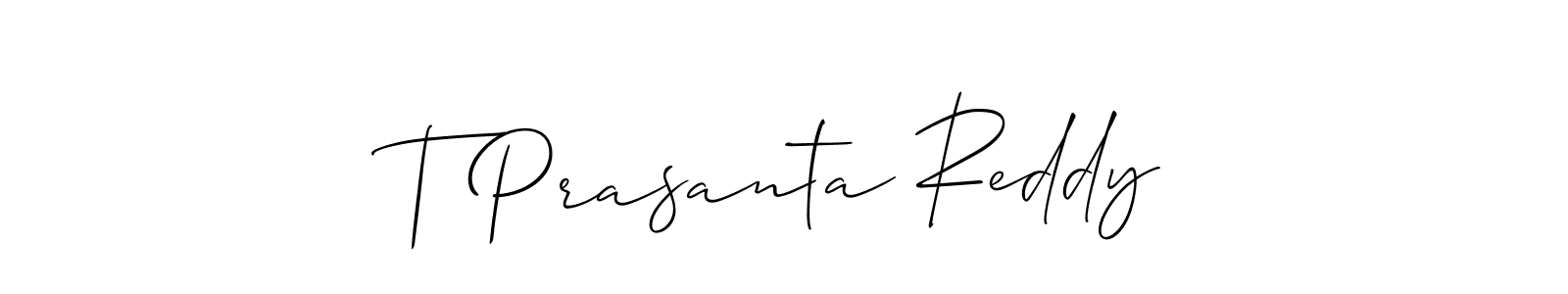 Use a signature maker to create a handwritten signature online. With this signature software, you can design (Allison_Script) your own signature for name T Prasanta Reddy. T Prasanta Reddy signature style 2 images and pictures png