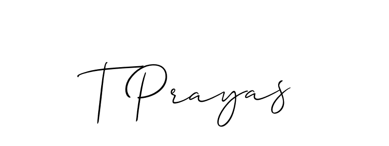 You can use this online signature creator to create a handwritten signature for the name T Prayas. This is the best online autograph maker. T Prayas signature style 2 images and pictures png