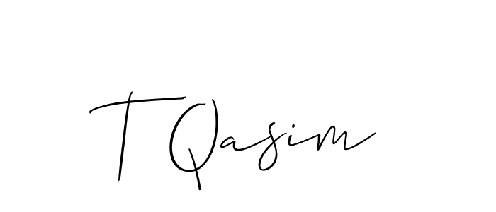 Check out images of Autograph of T Qasim name. Actor T Qasim Signature Style. Allison_Script is a professional sign style online. T Qasim signature style 2 images and pictures png