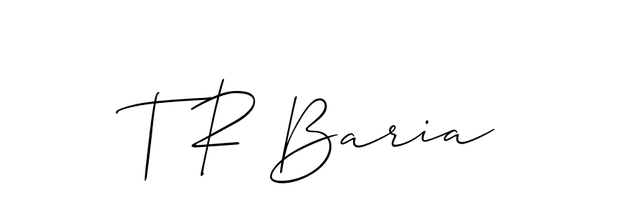Create a beautiful signature design for name T R Baria. With this signature (Allison_Script) fonts, you can make a handwritten signature for free. T R Baria signature style 2 images and pictures png