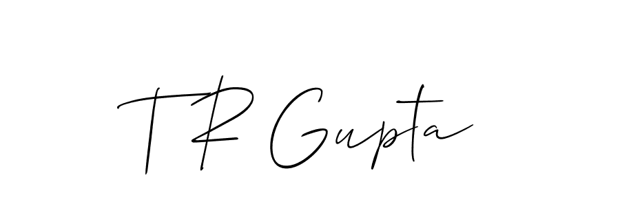 Also You can easily find your signature by using the search form. We will create T R Gupta name handwritten signature images for you free of cost using Allison_Script sign style. T R Gupta signature style 2 images and pictures png