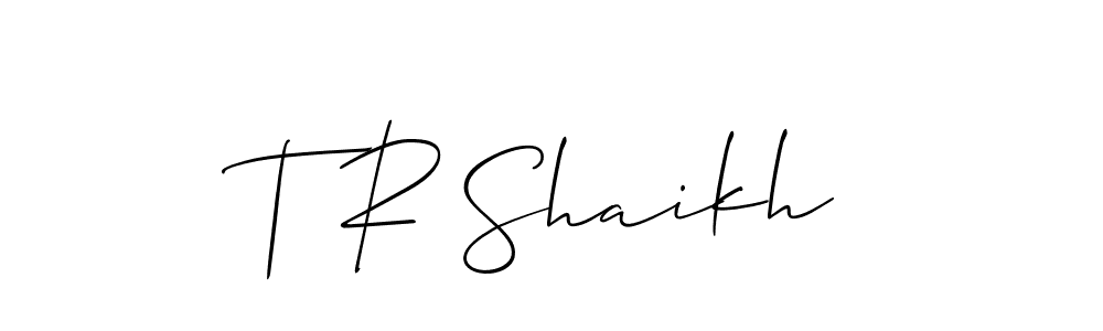 Make a short T R Shaikh signature style. Manage your documents anywhere anytime using Allison_Script. Create and add eSignatures, submit forms, share and send files easily. T R Shaikh signature style 2 images and pictures png