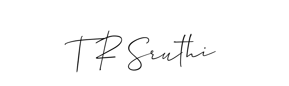 Make a beautiful signature design for name T R Sruthi. With this signature (Allison_Script) style, you can create a handwritten signature for free. T R Sruthi signature style 2 images and pictures png