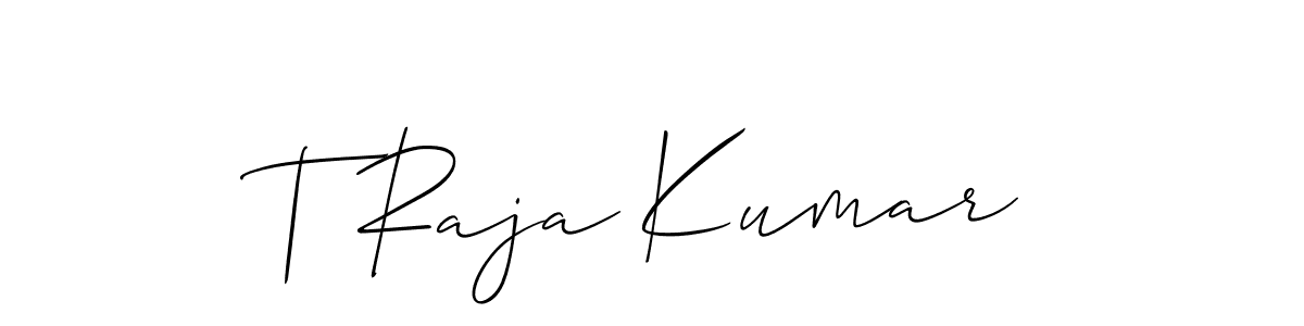 How to make T Raja Kumar signature? Allison_Script is a professional autograph style. Create handwritten signature for T Raja Kumar name. T Raja Kumar signature style 2 images and pictures png