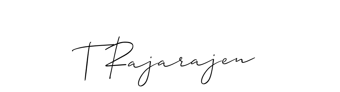 You should practise on your own different ways (Allison_Script) to write your name (T Rajarajen) in signature. don't let someone else do it for you. T Rajarajen signature style 2 images and pictures png