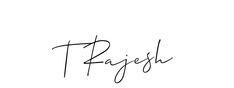 Similarly Allison_Script is the best handwritten signature design. Signature creator online .You can use it as an online autograph creator for name T Rajesh. T Rajesh signature style 2 images and pictures png