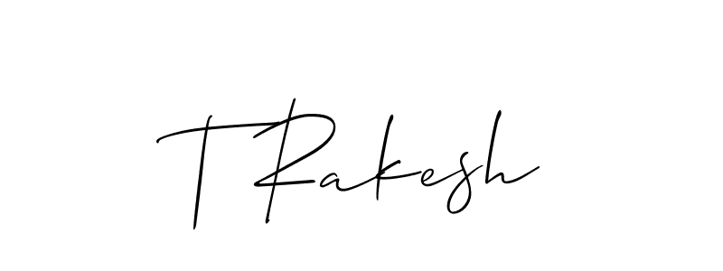 You can use this online signature creator to create a handwritten signature for the name T Rakesh. This is the best online autograph maker. T Rakesh signature style 2 images and pictures png