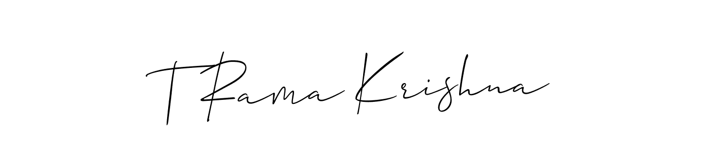How to make T Rama Krishna signature? Allison_Script is a professional autograph style. Create handwritten signature for T Rama Krishna name. T Rama Krishna signature style 2 images and pictures png