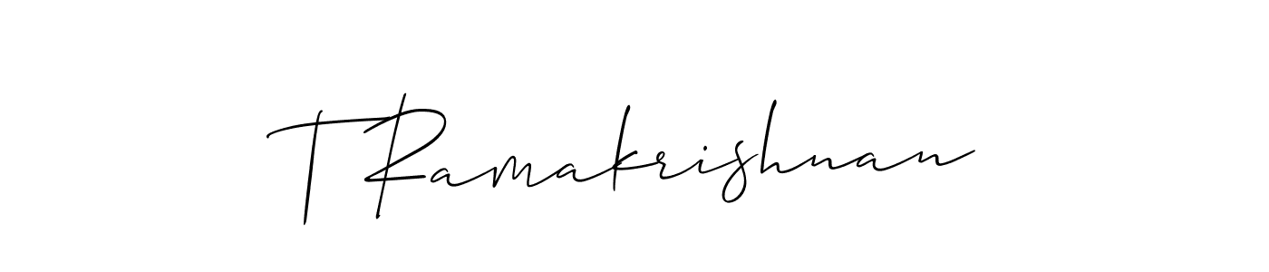 It looks lik you need a new signature style for name T Ramakrishnan. Design unique handwritten (Allison_Script) signature with our free signature maker in just a few clicks. T Ramakrishnan signature style 2 images and pictures png