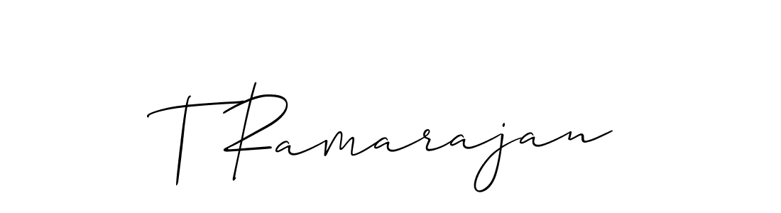 How to make T Ramarajan signature? Allison_Script is a professional autograph style. Create handwritten signature for T Ramarajan name. T Ramarajan signature style 2 images and pictures png