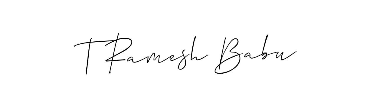 You can use this online signature creator to create a handwritten signature for the name T Ramesh Babu. This is the best online autograph maker. T Ramesh Babu signature style 2 images and pictures png