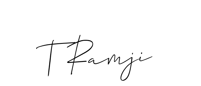 How to Draw T Ramji signature style? Allison_Script is a latest design signature styles for name T Ramji. T Ramji signature style 2 images and pictures png