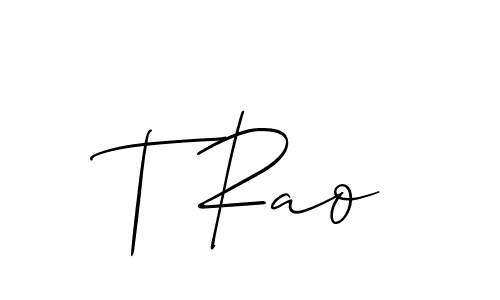 You should practise on your own different ways (Allison_Script) to write your name (T Rao) in signature. don't let someone else do it for you. T Rao signature style 2 images and pictures png
