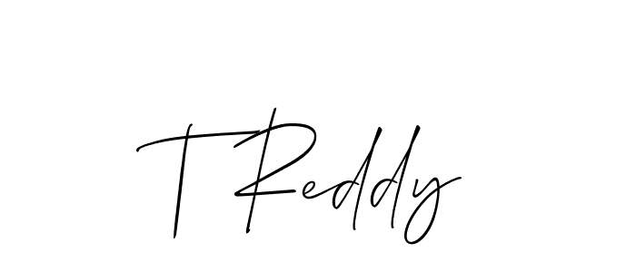 if you are searching for the best signature style for your name T Reddy. so please give up your signature search. here we have designed multiple signature styles  using Allison_Script. T Reddy signature style 2 images and pictures png