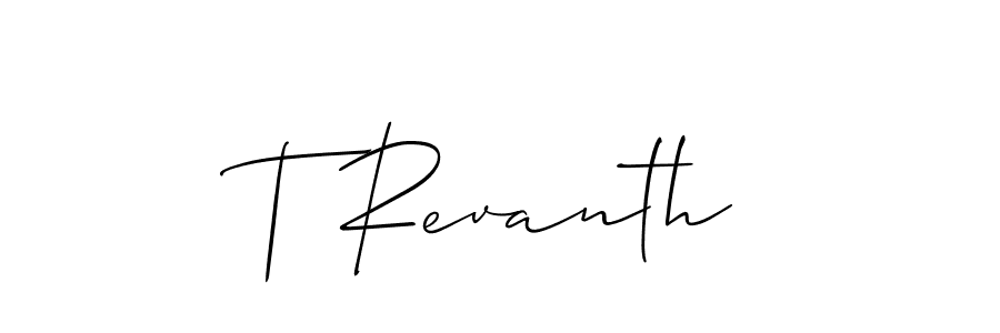 Create a beautiful signature design for name T Revanth. With this signature (Allison_Script) fonts, you can make a handwritten signature for free. T Revanth signature style 2 images and pictures png