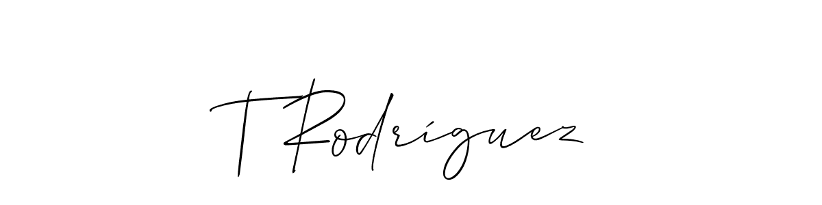 Design your own signature with our free online signature maker. With this signature software, you can create a handwritten (Allison_Script) signature for name T Rodríguez. T Rodríguez signature style 2 images and pictures png
