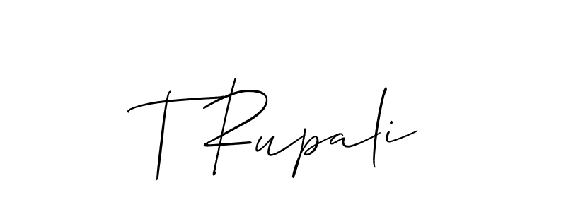 Check out images of Autograph of T Rupali name. Actor T Rupali Signature Style. Allison_Script is a professional sign style online. T Rupali signature style 2 images and pictures png