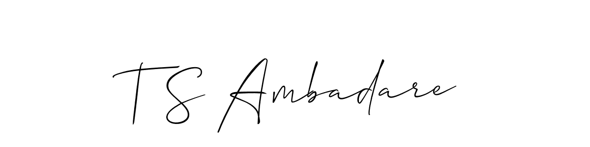 Create a beautiful signature design for name T S Ambadare. With this signature (Allison_Script) fonts, you can make a handwritten signature for free. T S Ambadare signature style 2 images and pictures png