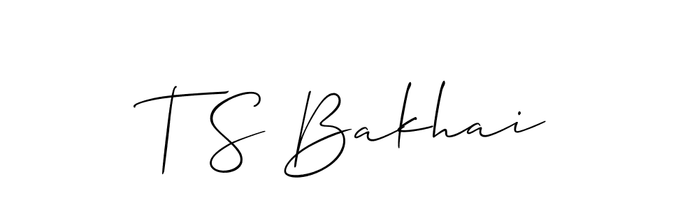 Create a beautiful signature design for name T S Bakhai. With this signature (Allison_Script) fonts, you can make a handwritten signature for free. T S Bakhai signature style 2 images and pictures png