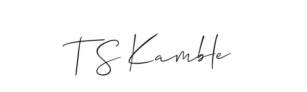 if you are searching for the best signature style for your name T S Kamble. so please give up your signature search. here we have designed multiple signature styles  using Allison_Script. T S Kamble signature style 2 images and pictures png