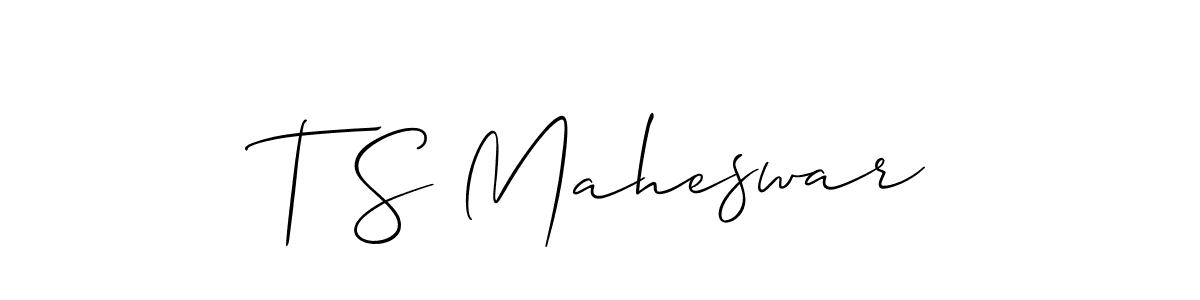 Make a short T S Maheswar signature style. Manage your documents anywhere anytime using Allison_Script. Create and add eSignatures, submit forms, share and send files easily. T S Maheswar signature style 2 images and pictures png
