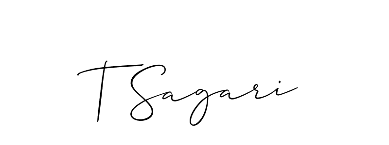 Best and Professional Signature Style for T Sagari. Allison_Script Best Signature Style Collection. T Sagari signature style 2 images and pictures png