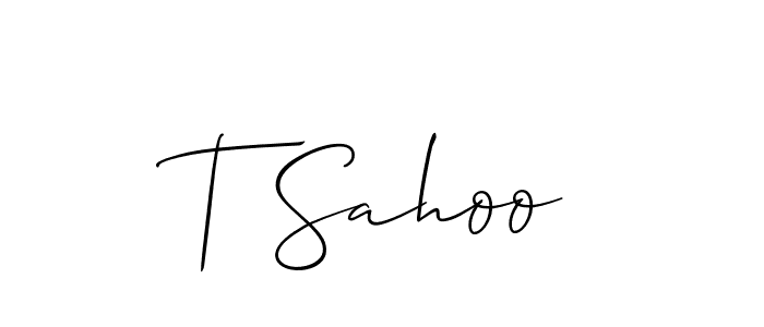 You should practise on your own different ways (Allison_Script) to write your name (T Sahoo) in signature. don't let someone else do it for you. T Sahoo signature style 2 images and pictures png