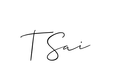 How to make T Sai name signature. Use Allison_Script style for creating short signs online. This is the latest handwritten sign. T Sai signature style 2 images and pictures png