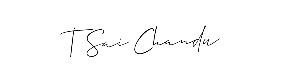 You can use this online signature creator to create a handwritten signature for the name T Sai Chandu. This is the best online autograph maker. T Sai Chandu signature style 2 images and pictures png