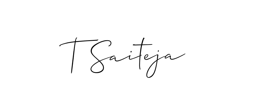 How to Draw T Saiteja signature style? Allison_Script is a latest design signature styles for name T Saiteja. T Saiteja signature style 2 images and pictures png