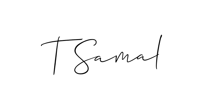 Make a short T Samal signature style. Manage your documents anywhere anytime using Allison_Script. Create and add eSignatures, submit forms, share and send files easily. T Samal signature style 2 images and pictures png