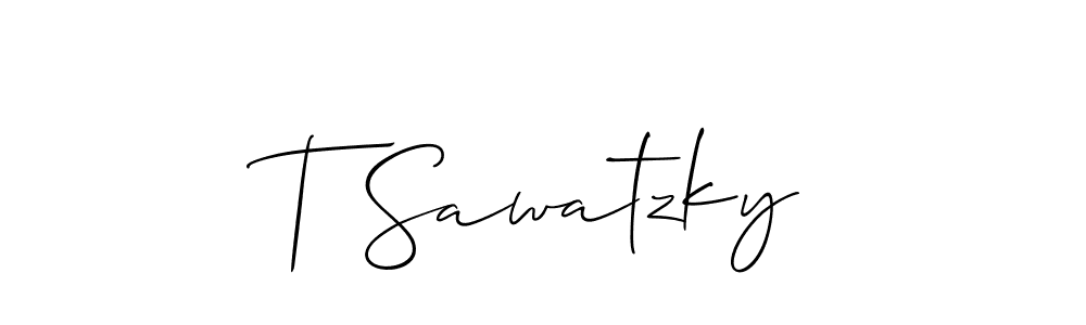T Sawatzky stylish signature style. Best Handwritten Sign (Allison_Script) for my name. Handwritten Signature Collection Ideas for my name T Sawatzky. T Sawatzky signature style 2 images and pictures png