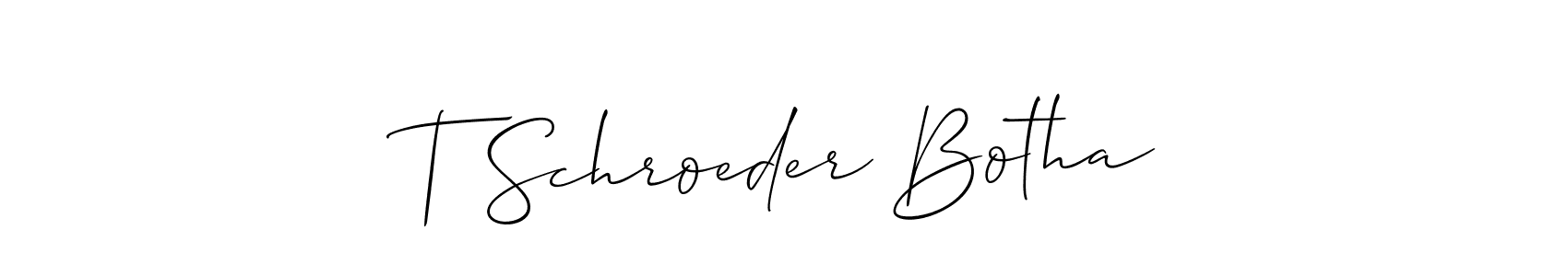 Allison_Script is a professional signature style that is perfect for those who want to add a touch of class to their signature. It is also a great choice for those who want to make their signature more unique. Get T Schroeder Botha name to fancy signature for free. T Schroeder Botha signature style 2 images and pictures png