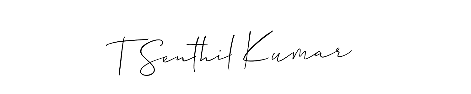 You should practise on your own different ways (Allison_Script) to write your name (T Senthil Kumar) in signature. don't let someone else do it for you. T Senthil Kumar signature style 2 images and pictures png