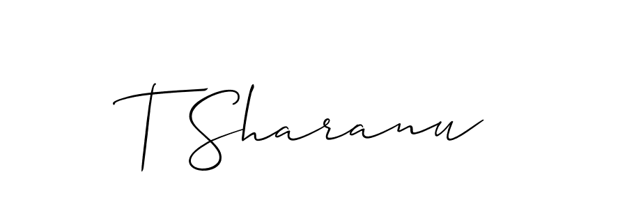 Create a beautiful signature design for name T Sharanu. With this signature (Allison_Script) fonts, you can make a handwritten signature for free. T Sharanu signature style 2 images and pictures png