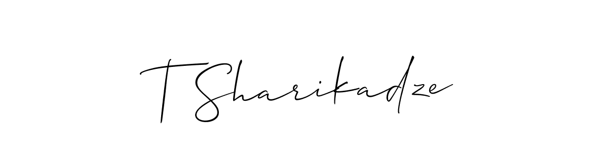 This is the best signature style for the T Sharikadze name. Also you like these signature font (Allison_Script). Mix name signature. T Sharikadze signature style 2 images and pictures png