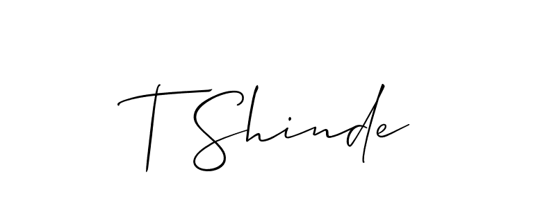 How to make T Shinde signature? Allison_Script is a professional autograph style. Create handwritten signature for T Shinde name. T Shinde signature style 2 images and pictures png