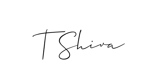 Also we have T Shiva name is the best signature style. Create professional handwritten signature collection using Allison_Script autograph style. T Shiva signature style 2 images and pictures png