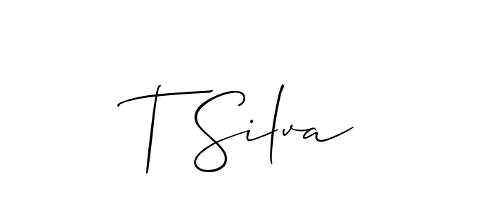 Design your own signature with our free online signature maker. With this signature software, you can create a handwritten (Allison_Script) signature for name T Silva. T Silva signature style 2 images and pictures png
