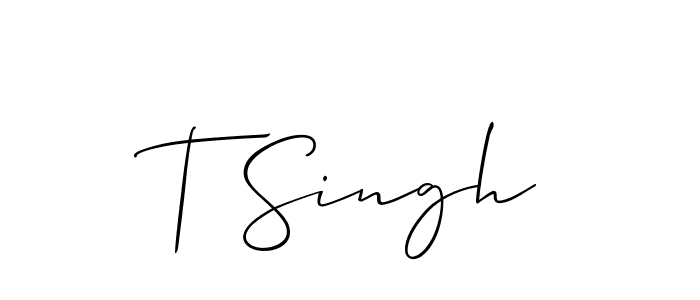 T Singh stylish signature style. Best Handwritten Sign (Allison_Script) for my name. Handwritten Signature Collection Ideas for my name T Singh. T Singh signature style 2 images and pictures png