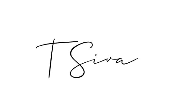 Allison_Script is a professional signature style that is perfect for those who want to add a touch of class to their signature. It is also a great choice for those who want to make their signature more unique. Get T Siva name to fancy signature for free. T Siva signature style 2 images and pictures png