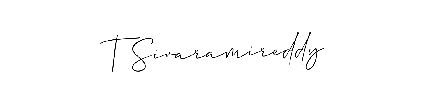 Create a beautiful signature design for name T Sivaramireddy. With this signature (Allison_Script) fonts, you can make a handwritten signature for free. T Sivaramireddy signature style 2 images and pictures png