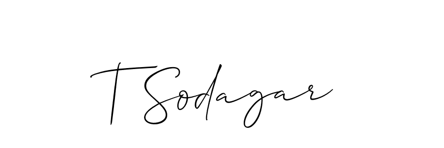 How to Draw T Sodagar signature style? Allison_Script is a latest design signature styles for name T Sodagar. T Sodagar signature style 2 images and pictures png