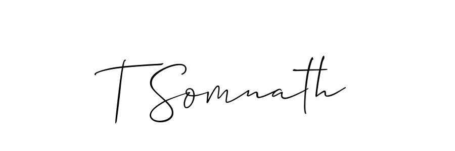 Also we have T Somnath name is the best signature style. Create professional handwritten signature collection using Allison_Script autograph style. T Somnath signature style 2 images and pictures png