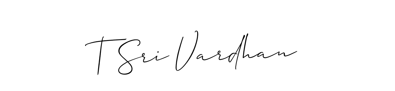 Also we have T Sri Vardhan name is the best signature style. Create professional handwritten signature collection using Allison_Script autograph style. T Sri Vardhan signature style 2 images and pictures png