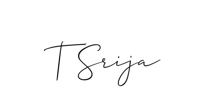 Best and Professional Signature Style for T Srija. Allison_Script Best Signature Style Collection. T Srija signature style 2 images and pictures png