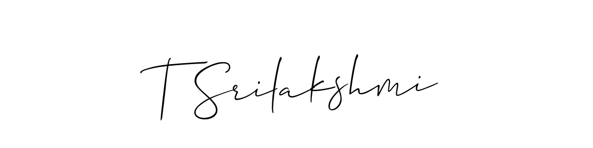 T Srilakshmi stylish signature style. Best Handwritten Sign (Allison_Script) for my name. Handwritten Signature Collection Ideas for my name T Srilakshmi. T Srilakshmi signature style 2 images and pictures png