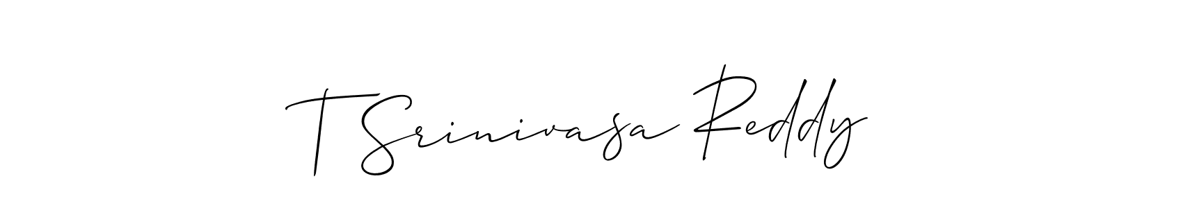 Design your own signature with our free online signature maker. With this signature software, you can create a handwritten (Allison_Script) signature for name T Srinivasa Reddy. T Srinivasa Reddy signature style 2 images and pictures png