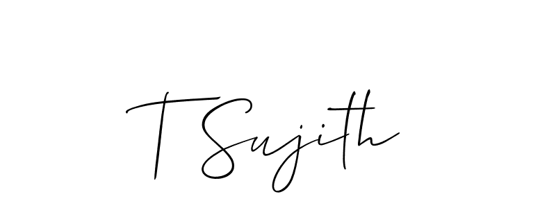 T Sujith stylish signature style. Best Handwritten Sign (Allison_Script) for my name. Handwritten Signature Collection Ideas for my name T Sujith. T Sujith signature style 2 images and pictures png