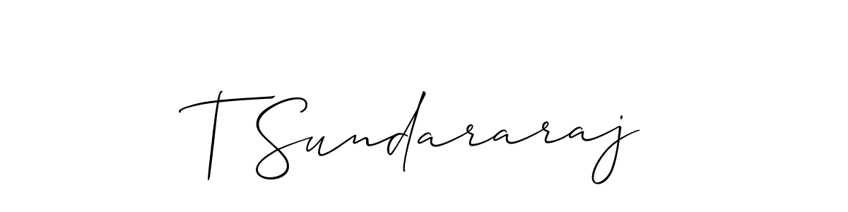 Also You can easily find your signature by using the search form. We will create T Sundararaj name handwritten signature images for you free of cost using Allison_Script sign style. T Sundararaj signature style 2 images and pictures png